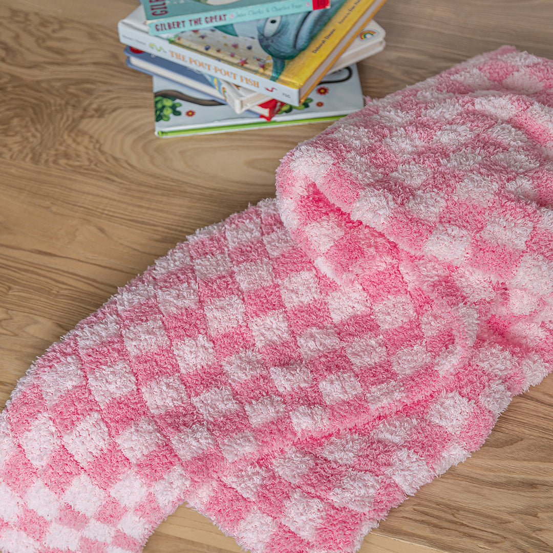 Cotton Candy Check Print Toddler Blanket