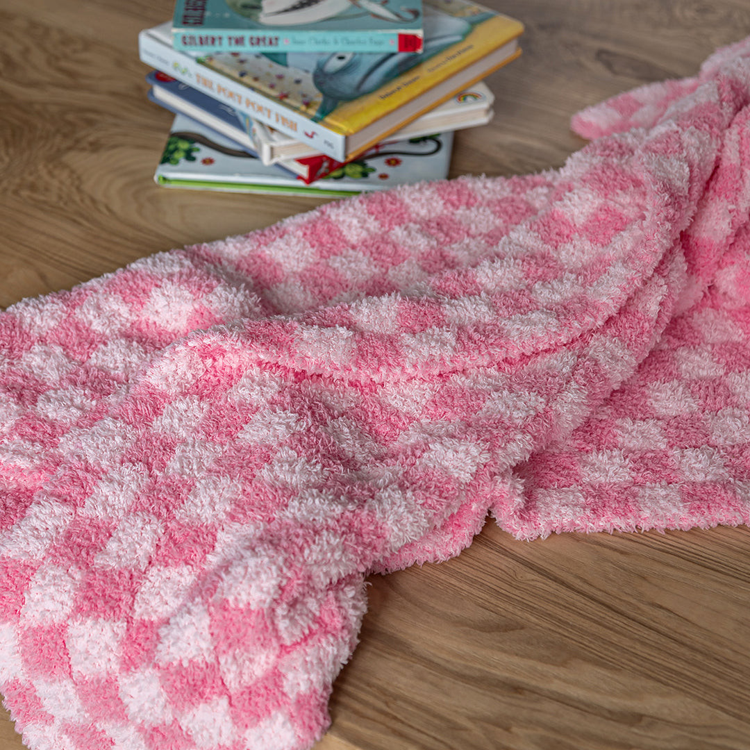 Cotton Candy Check Print Toddler Blanket