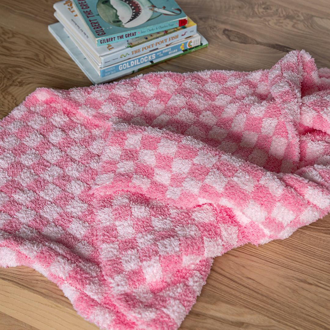 Cotton Candy Check Print Toddler Blanket