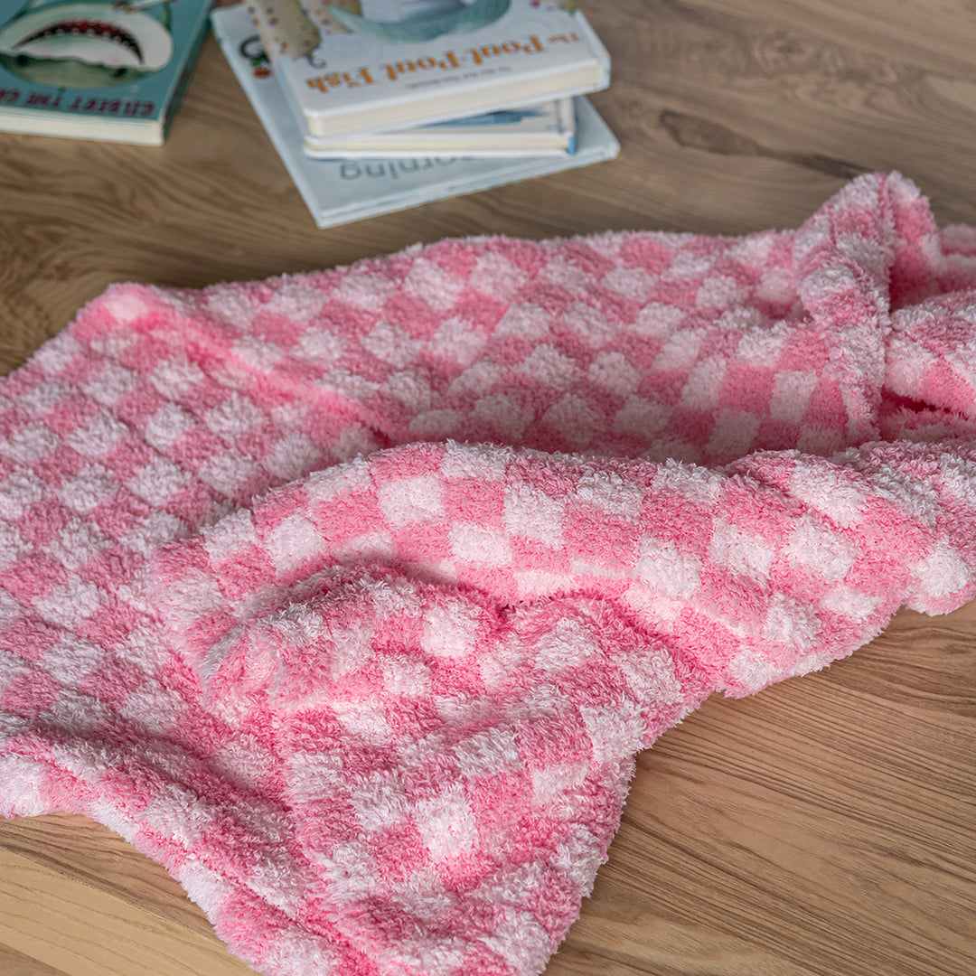 Cotton Candy Check Print Toddler Blanket