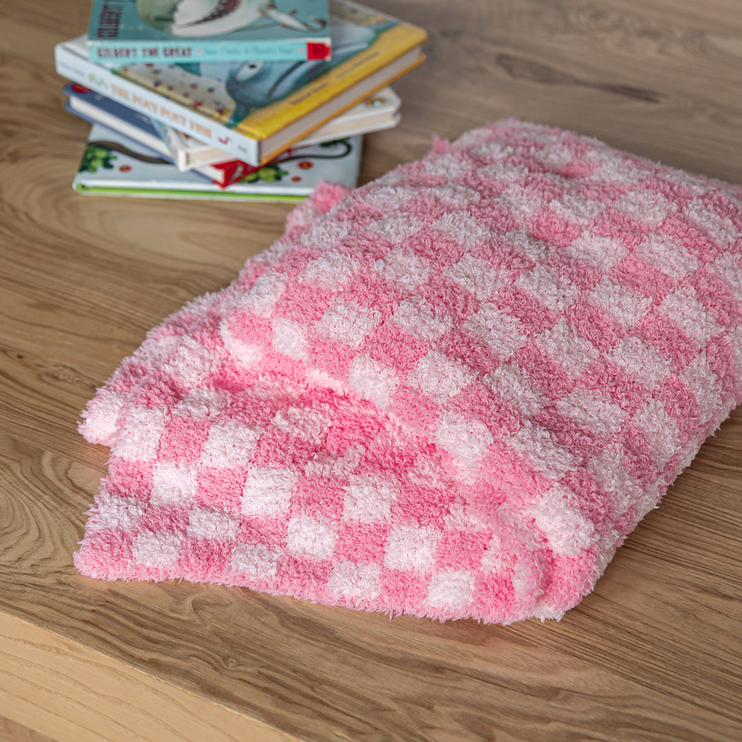 Cotton Candy Check Print Toddler Blanket