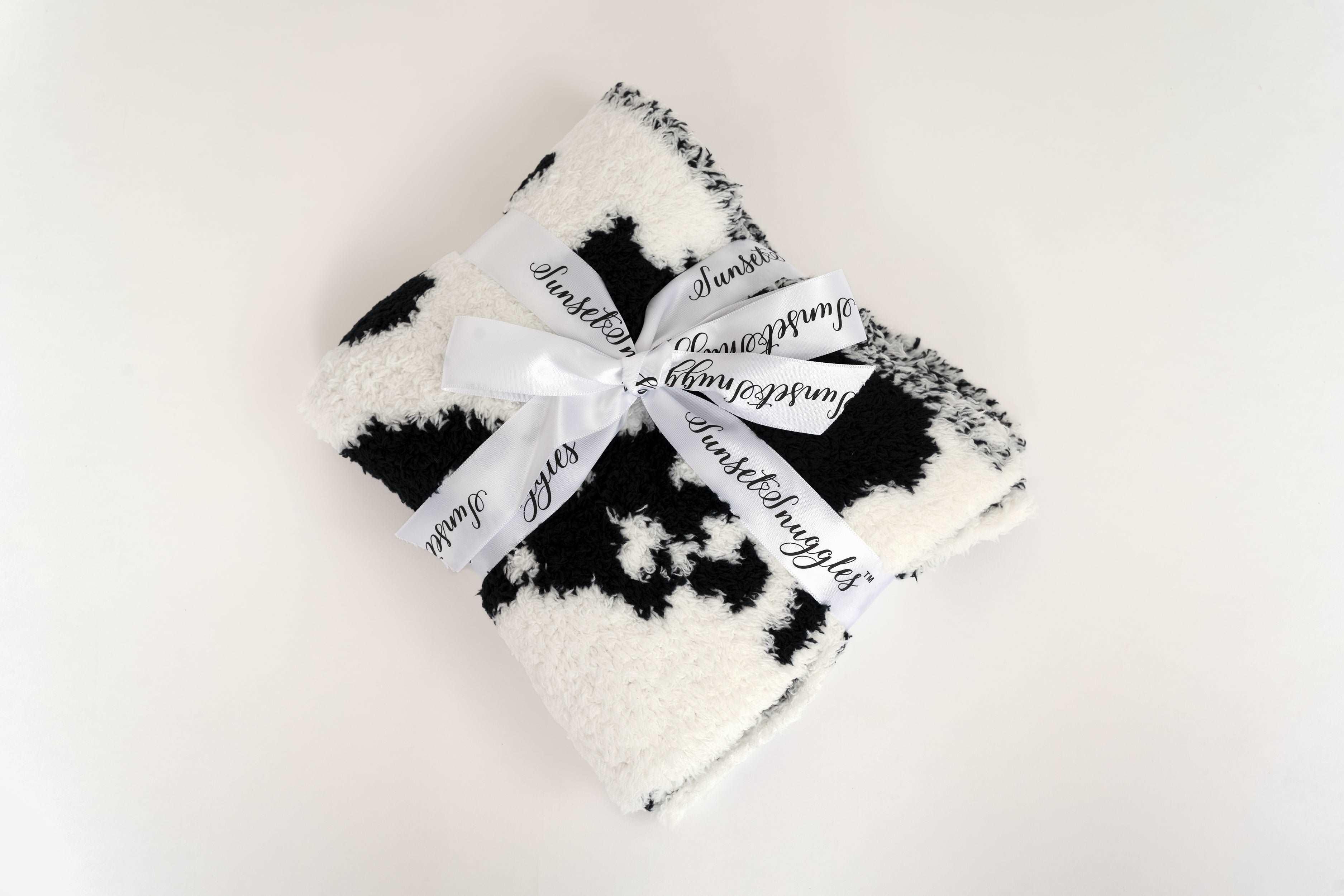 Black and white cow blanket sale