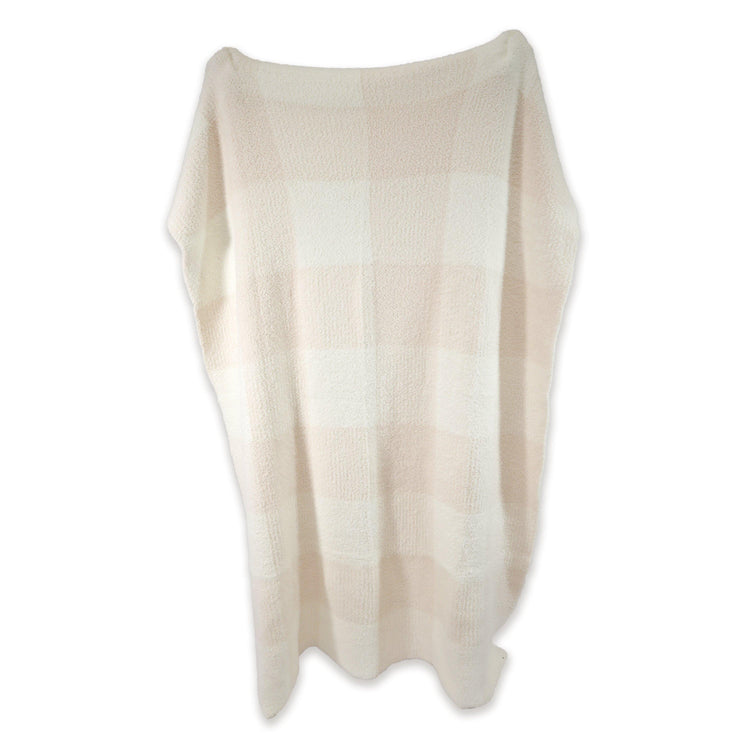 Blush Pink Gingham Extended Throw - Sunset Snuggles